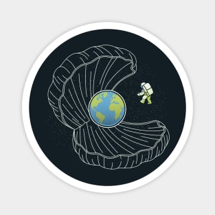 Oyster Pearl Earth Astronaut by Tobe Fonseca Magnet